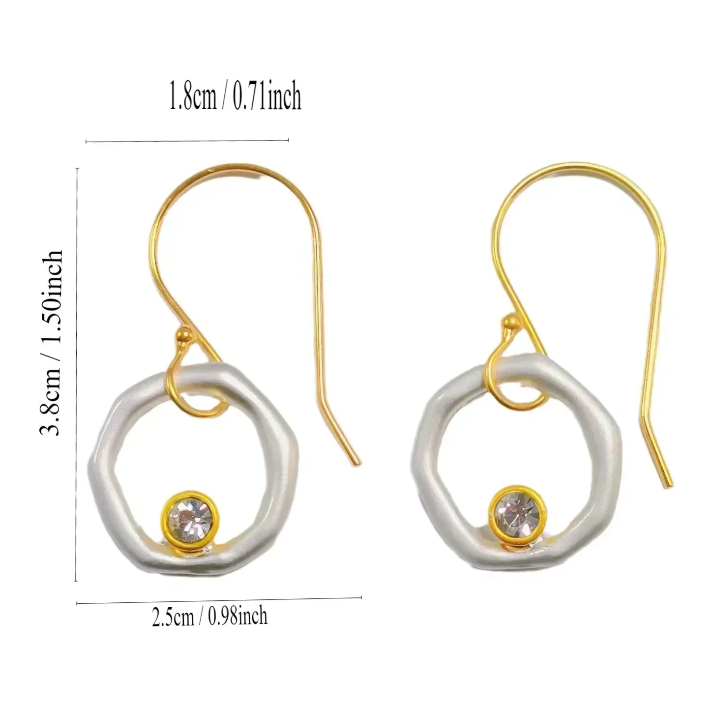 Aurielle™ | Vintage Gold & Silver Zirconia Earrings