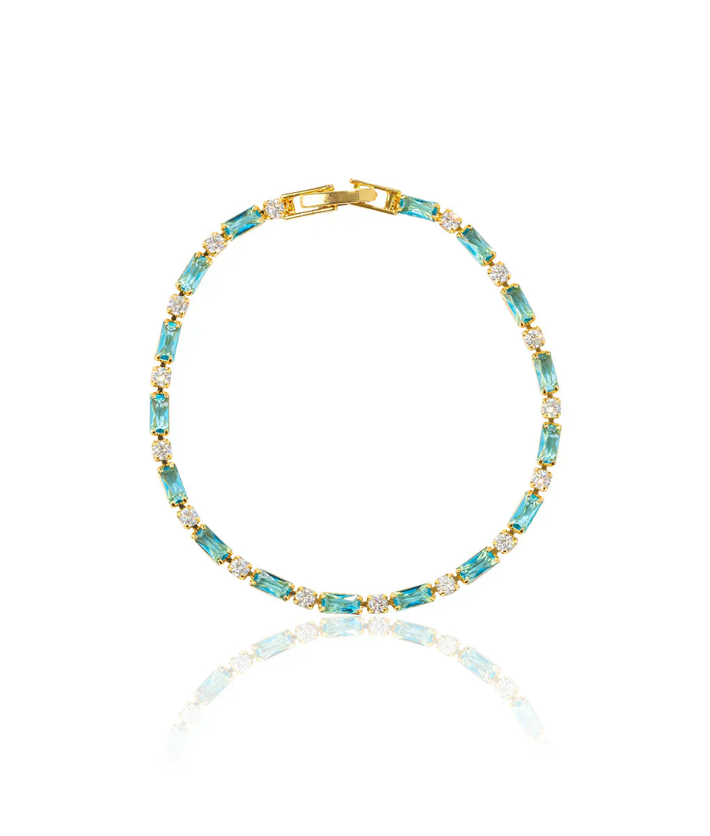 Natural Turquoise Stone Bracelet | Gold