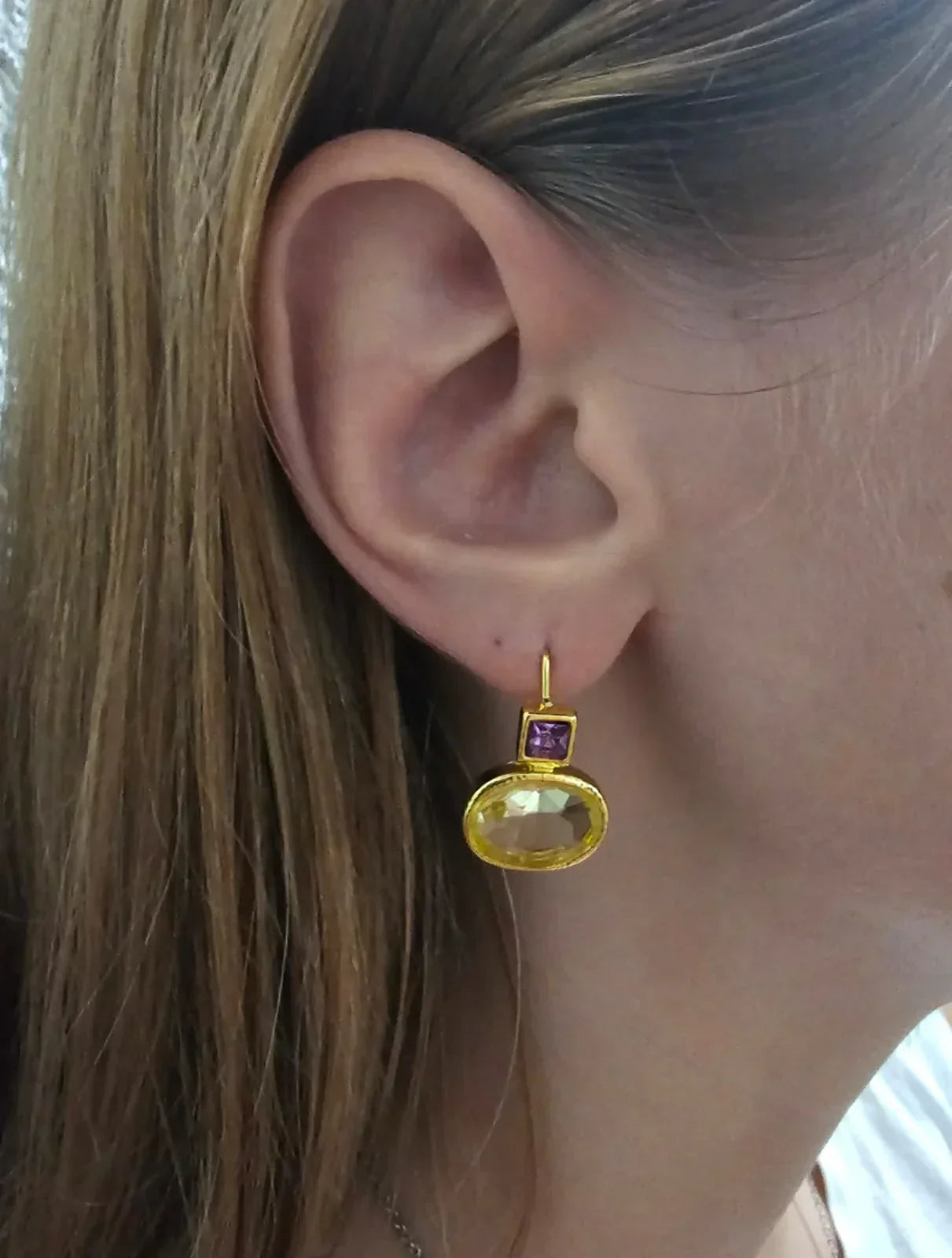 Vintage Green Gold Earrings