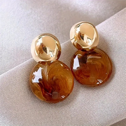 Aurélie Amber Drop Earrings | Gold