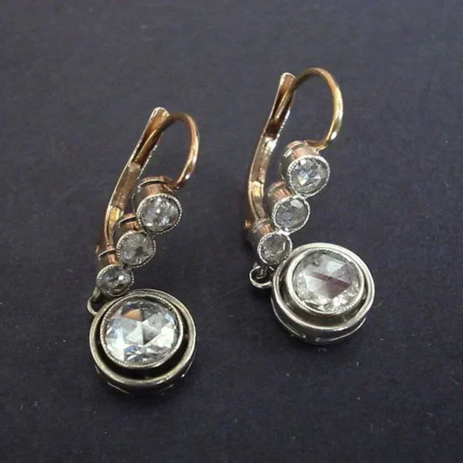 Antique Zirconia Golden Earrings | Gold