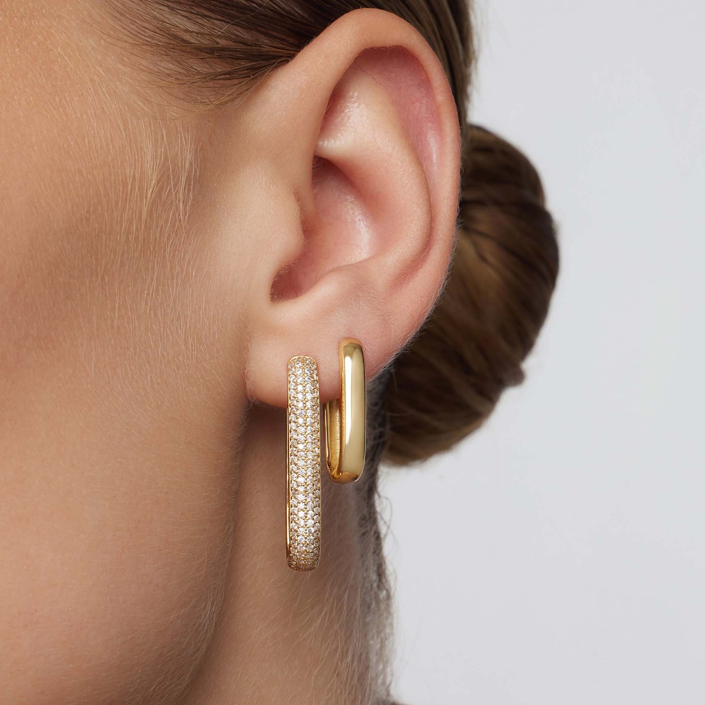 Icona™ | Gold Large Pave Hoop Earrings