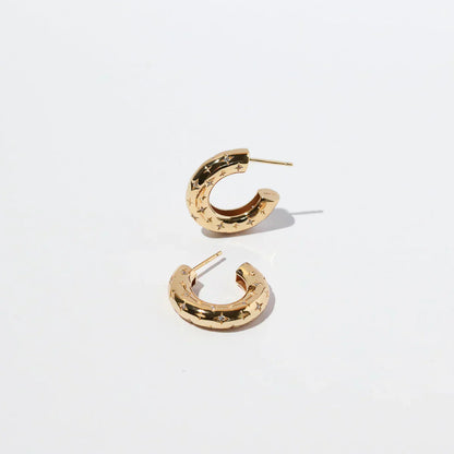 Cosmic Hoop Earrings | White Gold