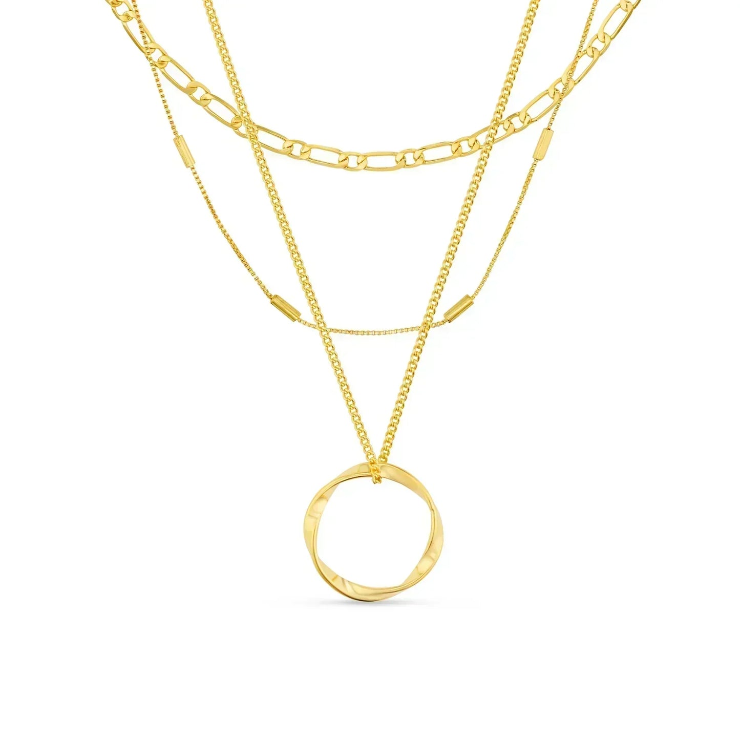 Circa™ | Gold Open Circle Three Row Necklace