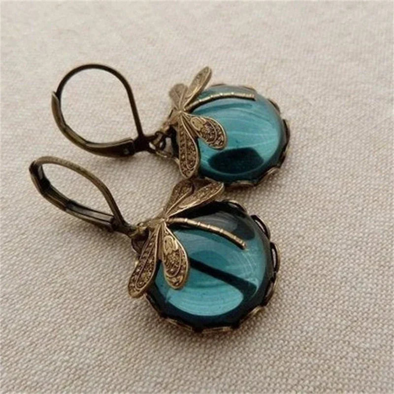 Elowen™ | Antique Crystal Dragonfly Earrings
