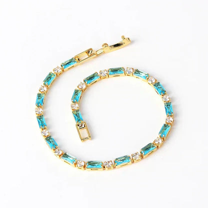 Natural Turquoise Stone Bracelet | Gold